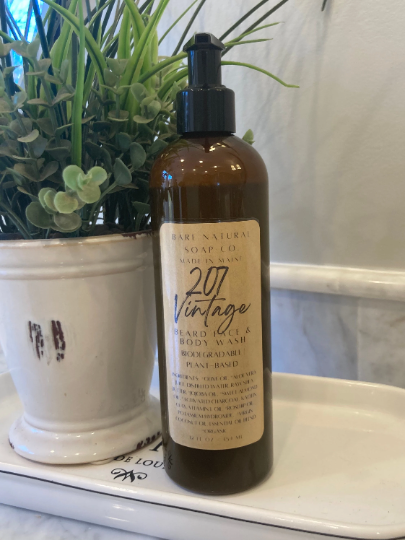 207 Vintage Beard, Face & Body Wash | Clay & Charcoal Body Wash